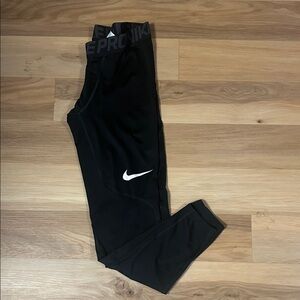 Nike Black Dry Fit Leggings with White Logo